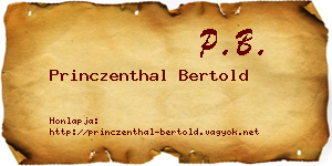 Princzenthal Bertold névjegykártya
